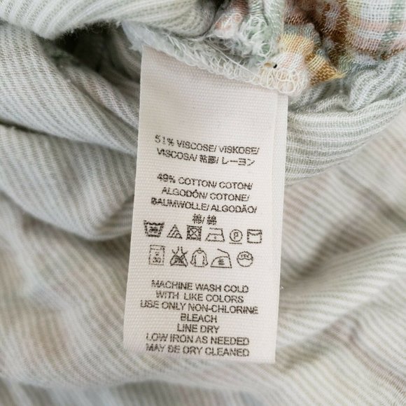 Free People Womens Ivory Nordic Day Button Up Tunic Top Size M Long Sleeve Boho - Picture 4 of 8